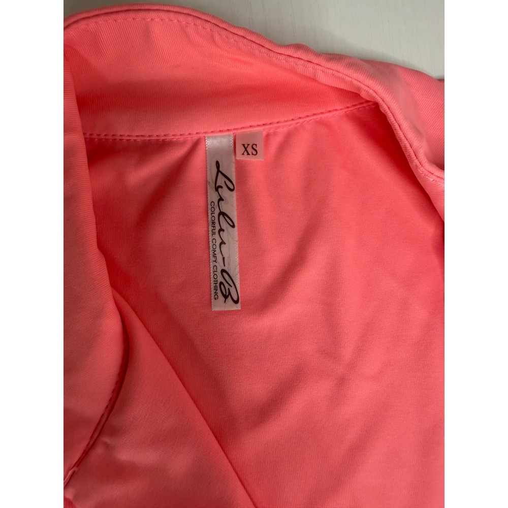 Lulu-B Womens Coral Pink Sleeveless Quarter Zip Mock Neck Golf Top XS - Picture 5 of 9